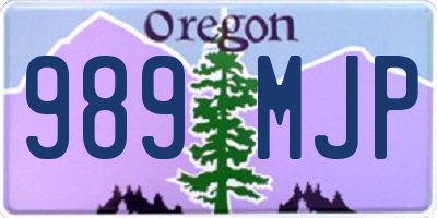 OR license plate 989MJP