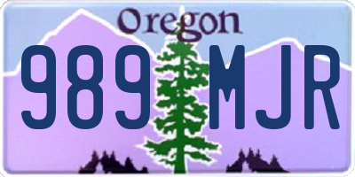 OR license plate 989MJR