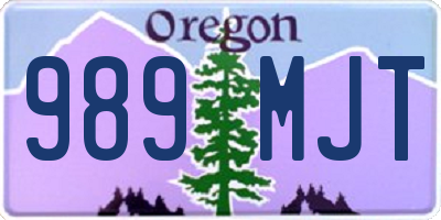 OR license plate 989MJT
