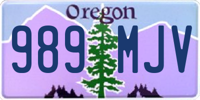 OR license plate 989MJV