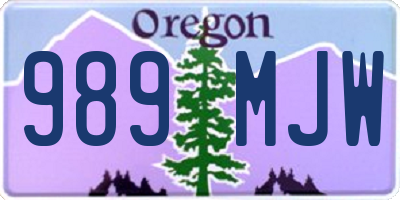 OR license plate 989MJW