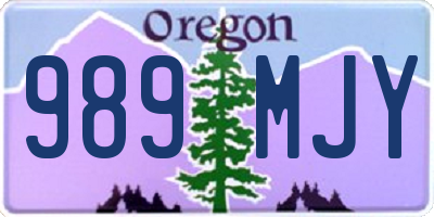OR license plate 989MJY