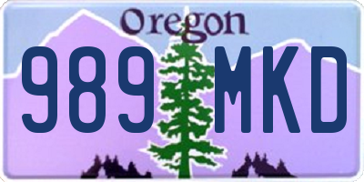 OR license plate 989MKD