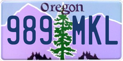 OR license plate 989MKL