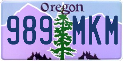 OR license plate 989MKM