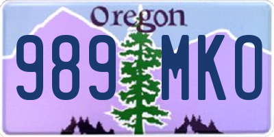 OR license plate 989MKO
