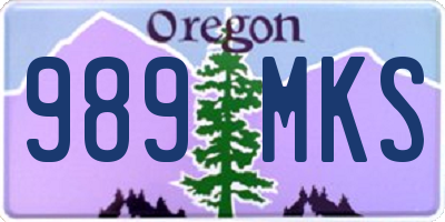 OR license plate 989MKS