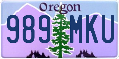 OR license plate 989MKU