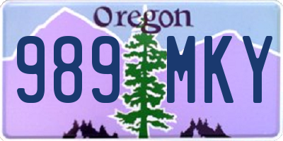 OR license plate 989MKY