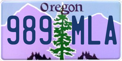 OR license plate 989MLA