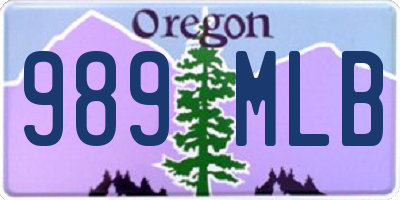 OR license plate 989MLB