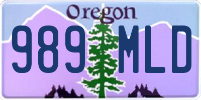 OR license plate 989MLD