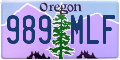 OR license plate 989MLF