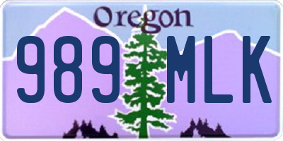 OR license plate 989MLK
