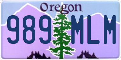 OR license plate 989MLM