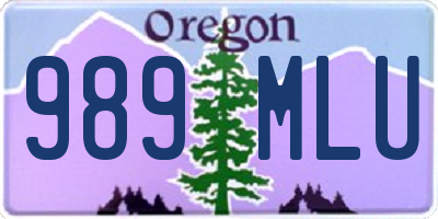 OR license plate 989MLU