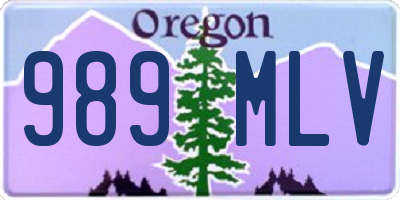 OR license plate 989MLV