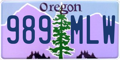 OR license plate 989MLW