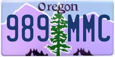 OR license plate 989MMC