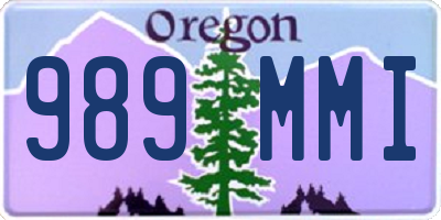 OR license plate 989MMI