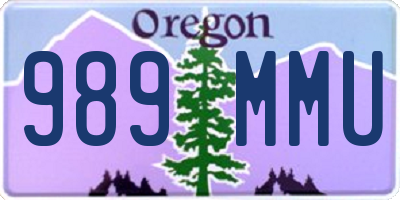 OR license plate 989MMU