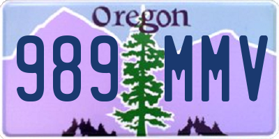 OR license plate 989MMV