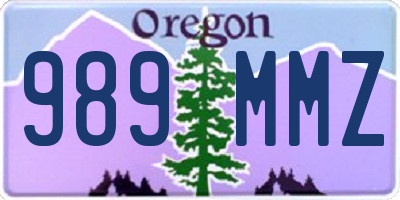 OR license plate 989MMZ