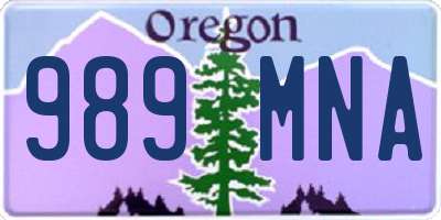 OR license plate 989MNA