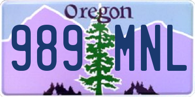 OR license plate 989MNL