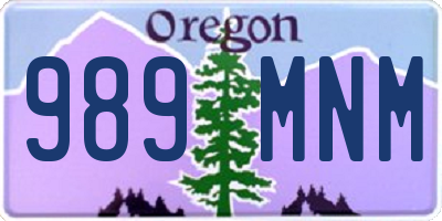 OR license plate 989MNM