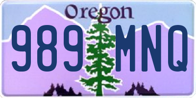 OR license plate 989MNQ