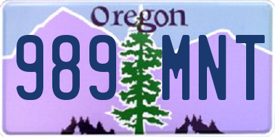 OR license plate 989MNT