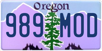 OR license plate 989MOD