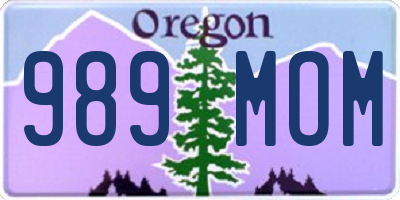 OR license plate 989MOM