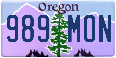 OR license plate 989MON