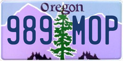 OR license plate 989MOP