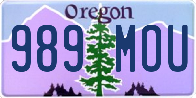 OR license plate 989MOU