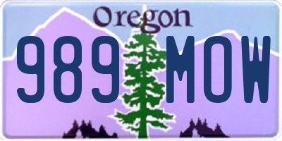 OR license plate 989MOW