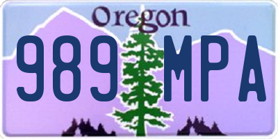 OR license plate 989MPA