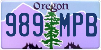 OR license plate 989MPB