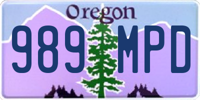 OR license plate 989MPD