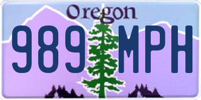 OR license plate 989MPH