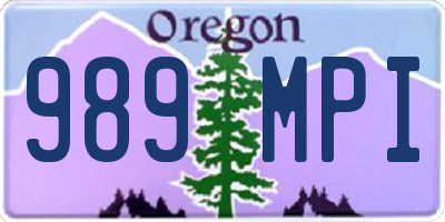 OR license plate 989MPI