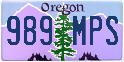 OR license plate 989MPS