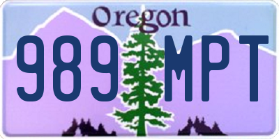 OR license plate 989MPT