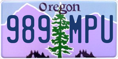 OR license plate 989MPU