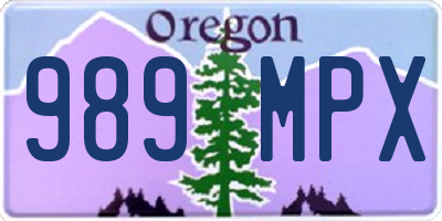 OR license plate 989MPX