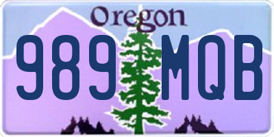 OR license plate 989MQB