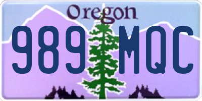 OR license plate 989MQC