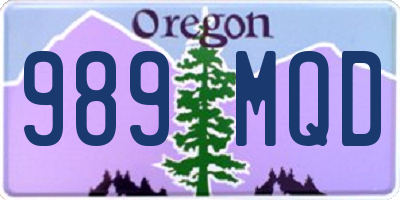 OR license plate 989MQD